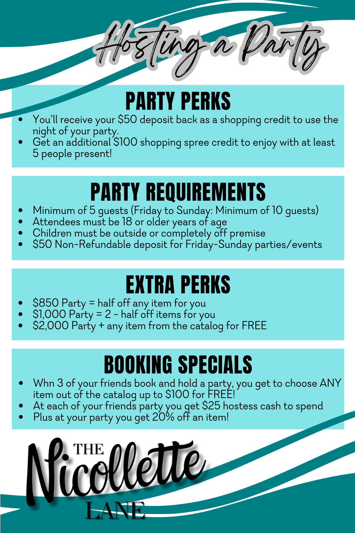 Event/Party Deposits
