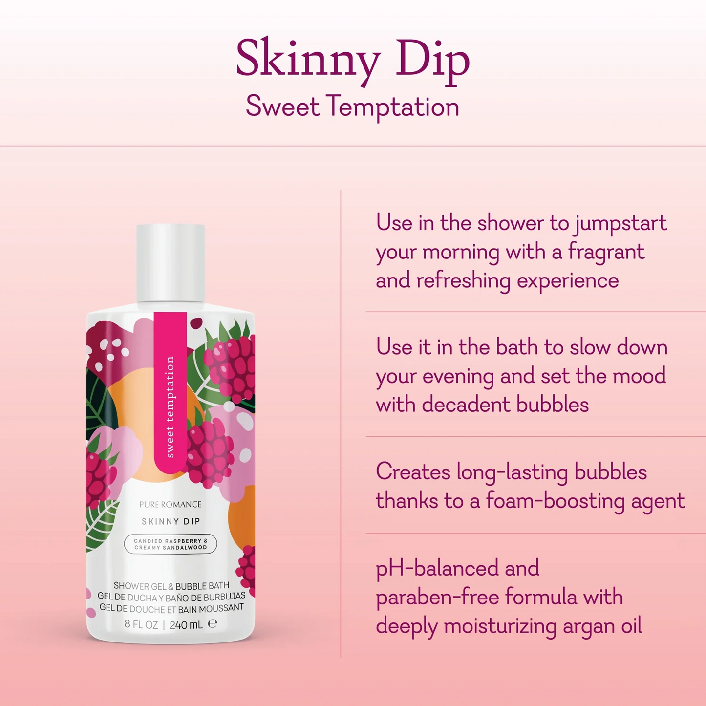 Skinny Dip Shower Gel & Bubble Bath- Sweet Temptation
