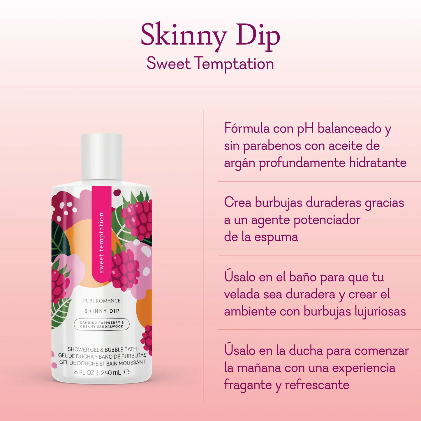 Skinny Dip Shower Gel & Bubble Bath- Sweet Temptation
