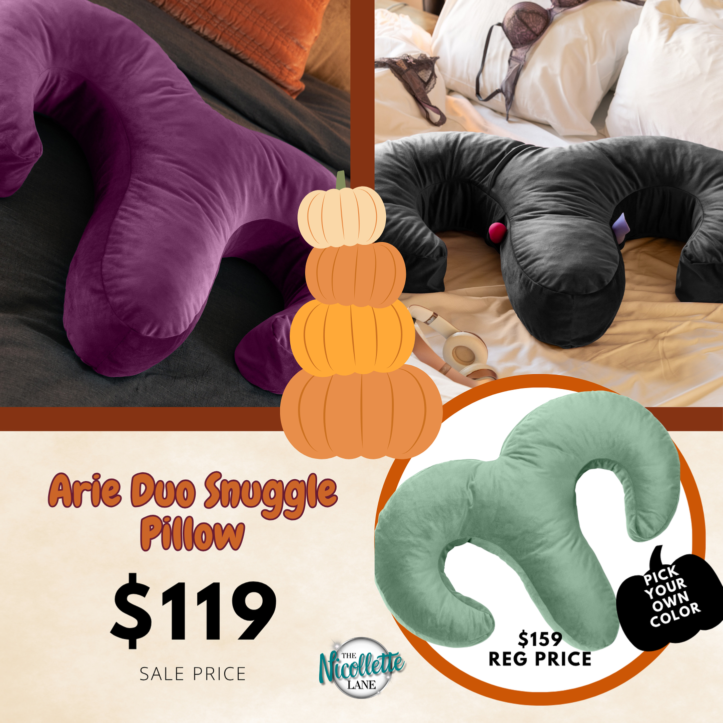 Arie Duo Couples Pillow