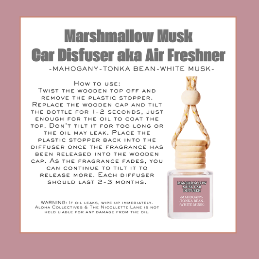 Marshmallow Musk Car Diffuser aka Air Freshner