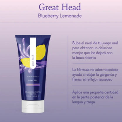 Great Head- Blueberry Lemonade: Oral Gel